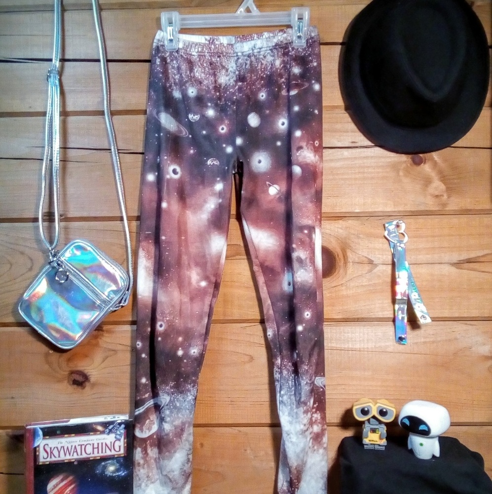Brown Galaxy Starry Universe, Stars & Planets Leggings